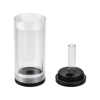 Harfington Uxcell Water Cooling Tank 50mm x 110mm Acrylic and POM 1 In 2 Out for PC CPU Cooled