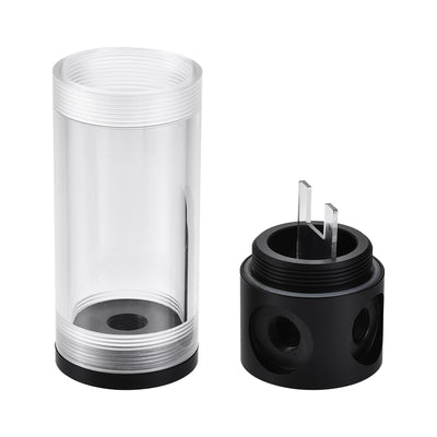 Harfington Uxcell Water Cooling Tank 50mm x 140mm Acrylic and POM 1 In 3 Out for PC CPU Cooled