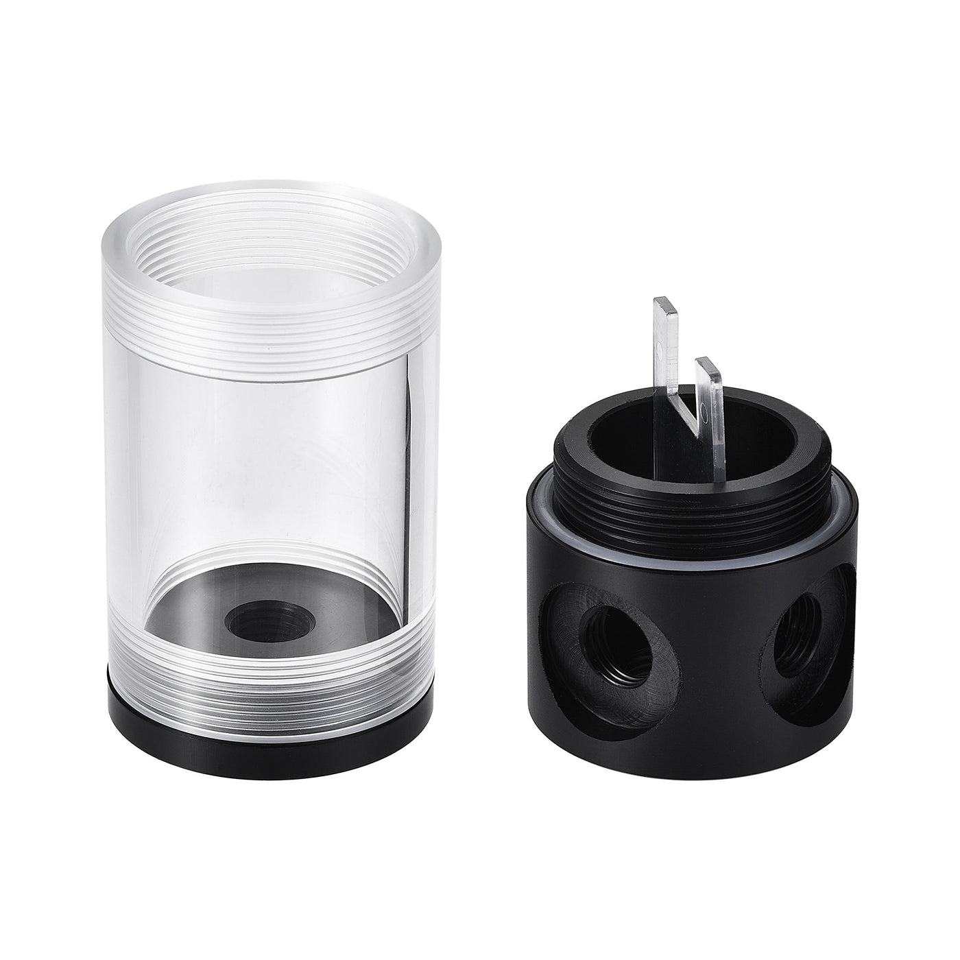 uxcell Uxcell Water Cooling Tank 50mm x 110mm Acrylic and POM 1 In 3 Out for PC CPU Cooled