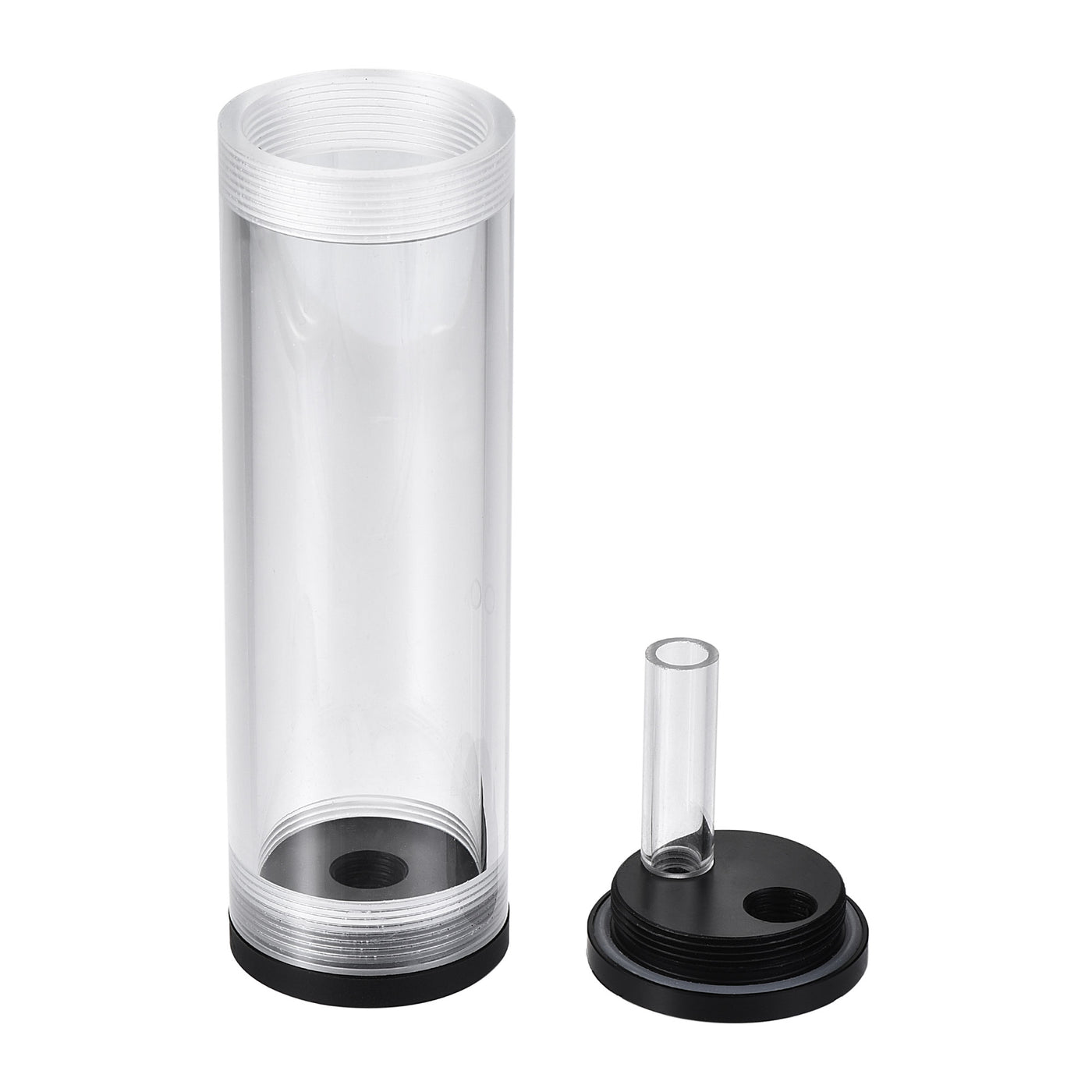 uxcell Uxcell Water Cooling Tank 50mm x 160mm Acrylic and POM 1 In 2 Out for PC CPU Cooled