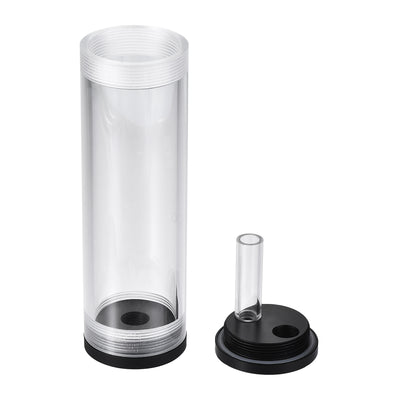 Harfington Uxcell Water Cooling Tank 50mm x 160mm Acrylic and POM 1 In 2 Out for PC CPU Cooled