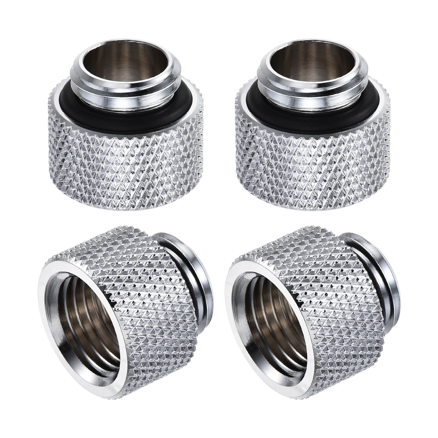 uxcell Uxcell Male to Female Extender Fitting G1/4 x 10mm for Water Cooling System Silver 4pcs