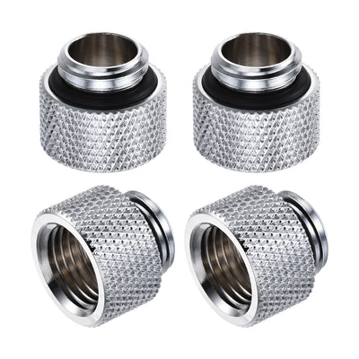 Harfington Uxcell Male to Female Extender Fitting G1/4 x 10mm for Water Cooling System Silver 4pcs