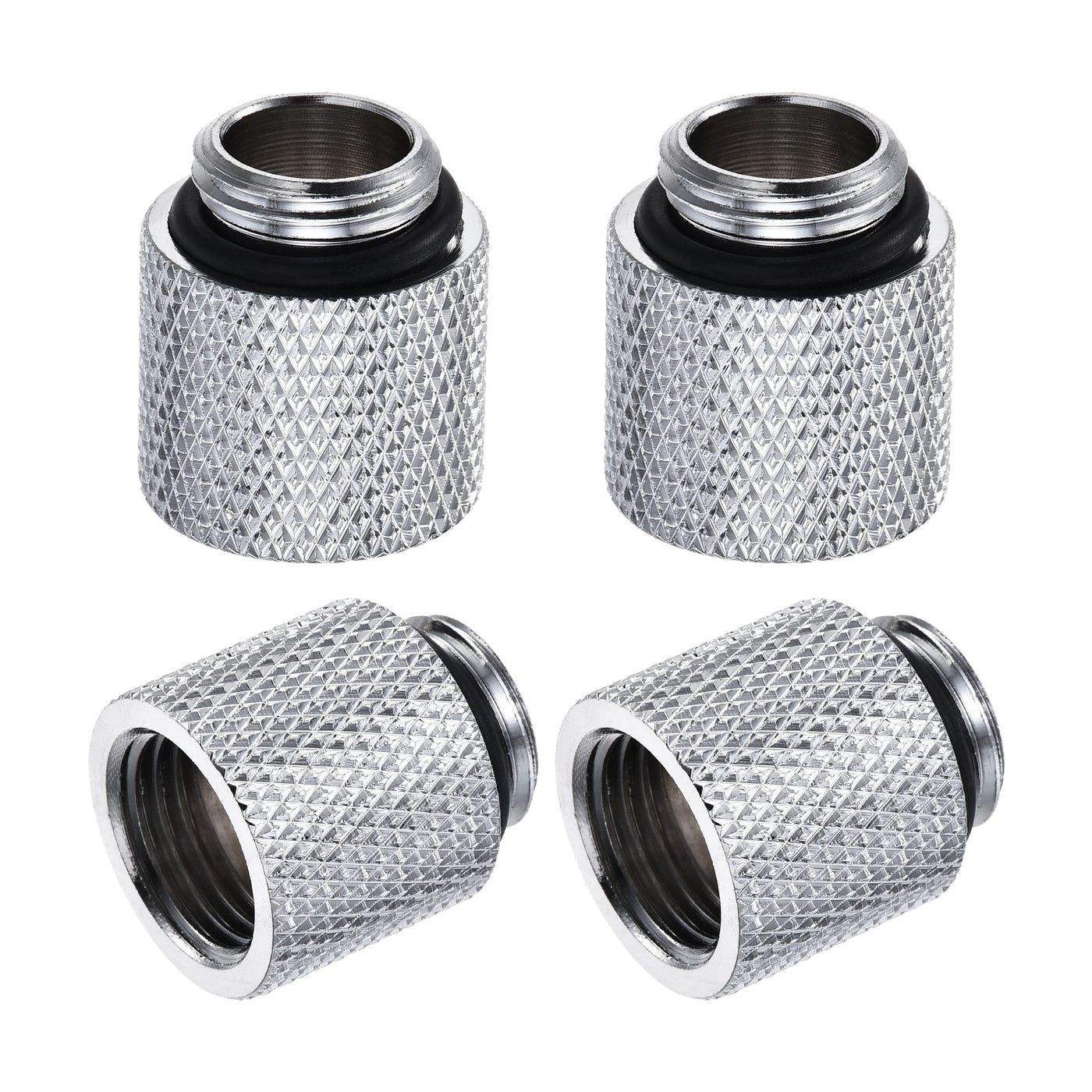 uxcell Uxcell Male to Female Extender Fitting G1/4 x 15mm for Water Cooling System Silver 4pcs
