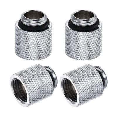 Harfington Uxcell Male to Female Extender Fitting G1/4 x 15mm for Water Cooling System Silver 4pcs