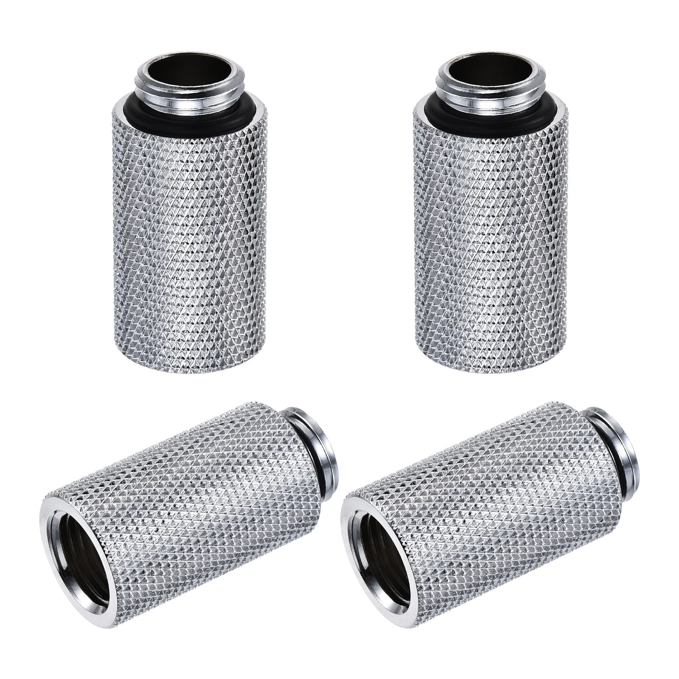 uxcell Uxcell Male to Female Extender Fitting G1/4 x 30mm for Water Cooling System Silver 4pcs
