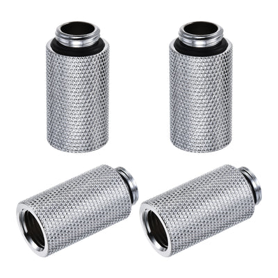 Harfington Uxcell Male to Female Extender Fitting G1/4 x 30mm for Water Cooling System Silver 4pcs