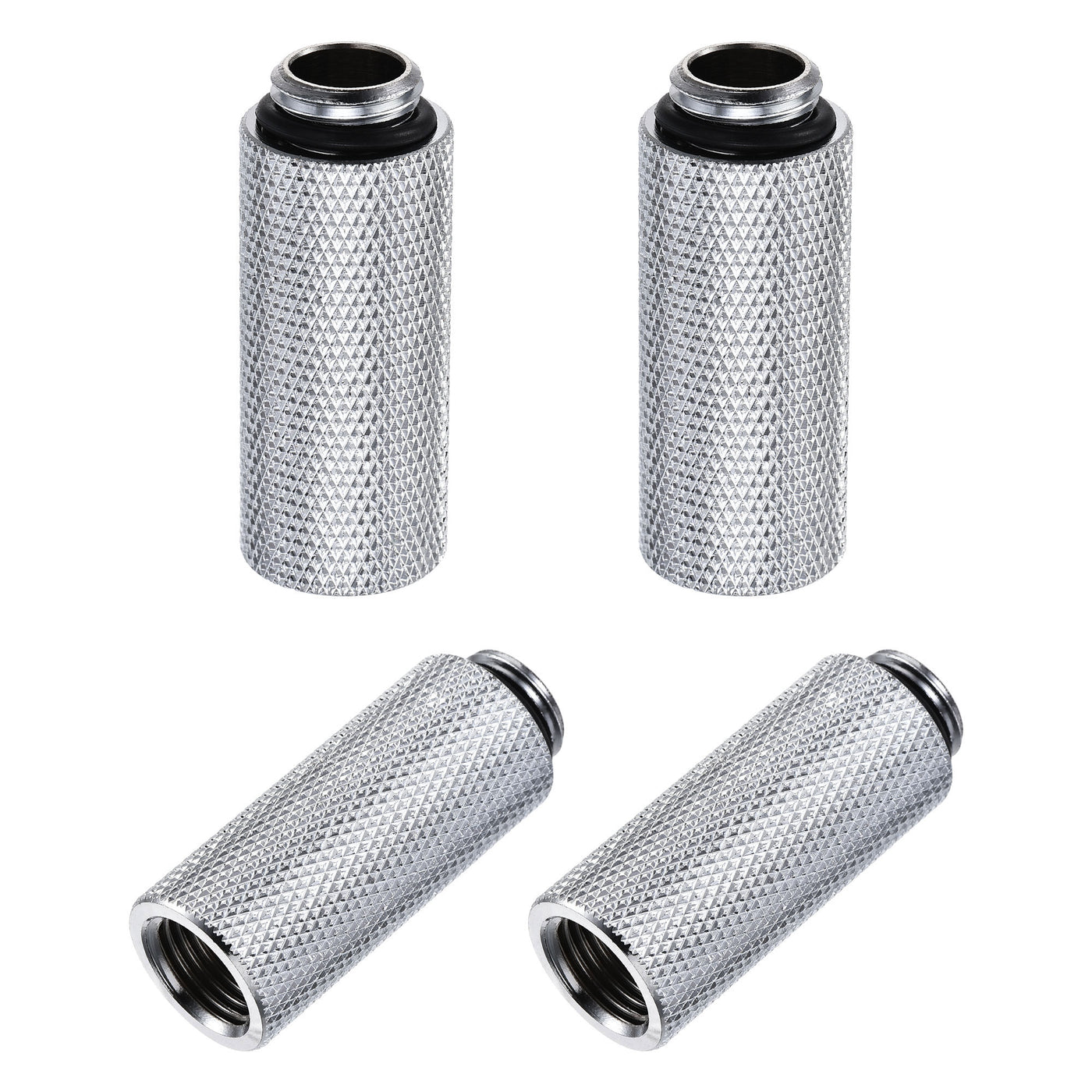 uxcell Uxcell Male to Female Extender Fitting G1/4 x 40mm for Water Cooling System Silver 4pcs