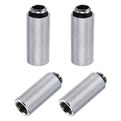 Harfington Uxcell Male to Female Extender Fitting G1/4 x 40mm for Water Cooling System Silver 4pcs