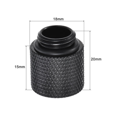 Harfington Uxcell Male to Female Extender Fitting G1/4 x 15mm for Water Cooling System Black