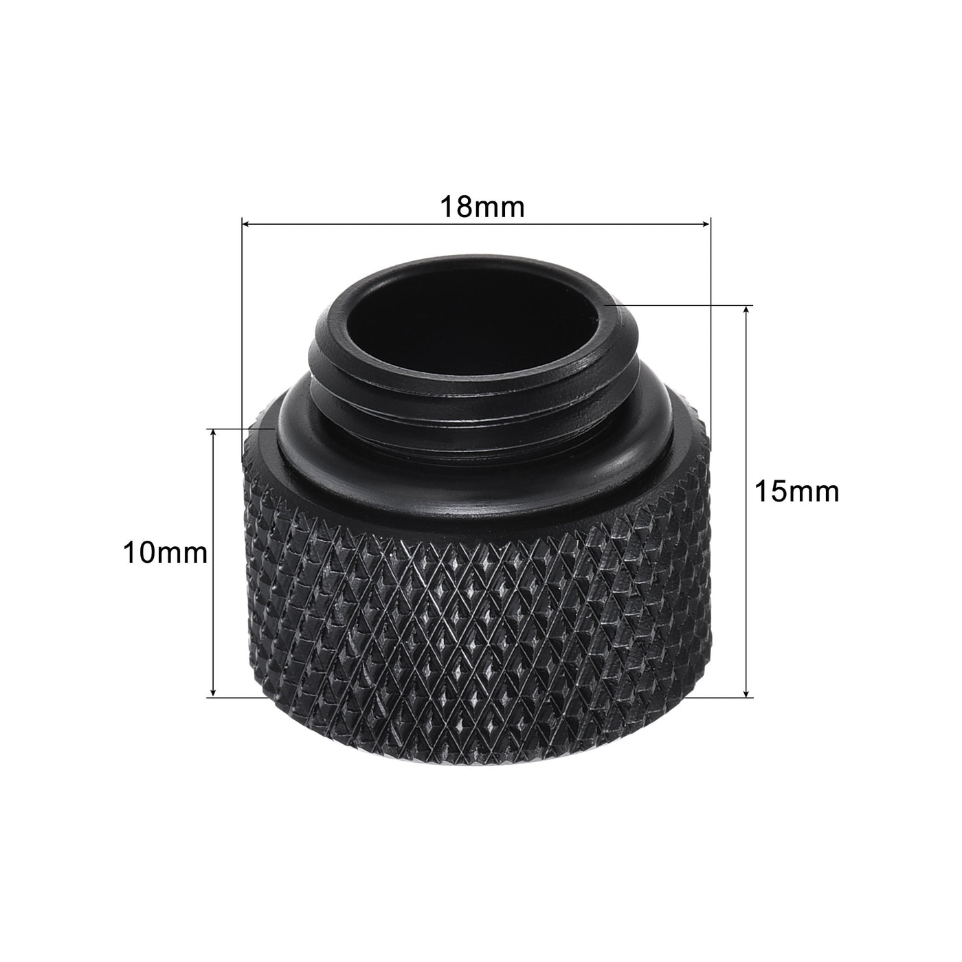 uxcell Uxcell Male to Female Extender Fitting G1/4 x 10mm for Water Cooling System Black 4pcs