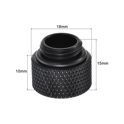 Harfington Uxcell Male to Female Extender Fitting G1/4 x 10mm for Water Cooling System Black 4pcs