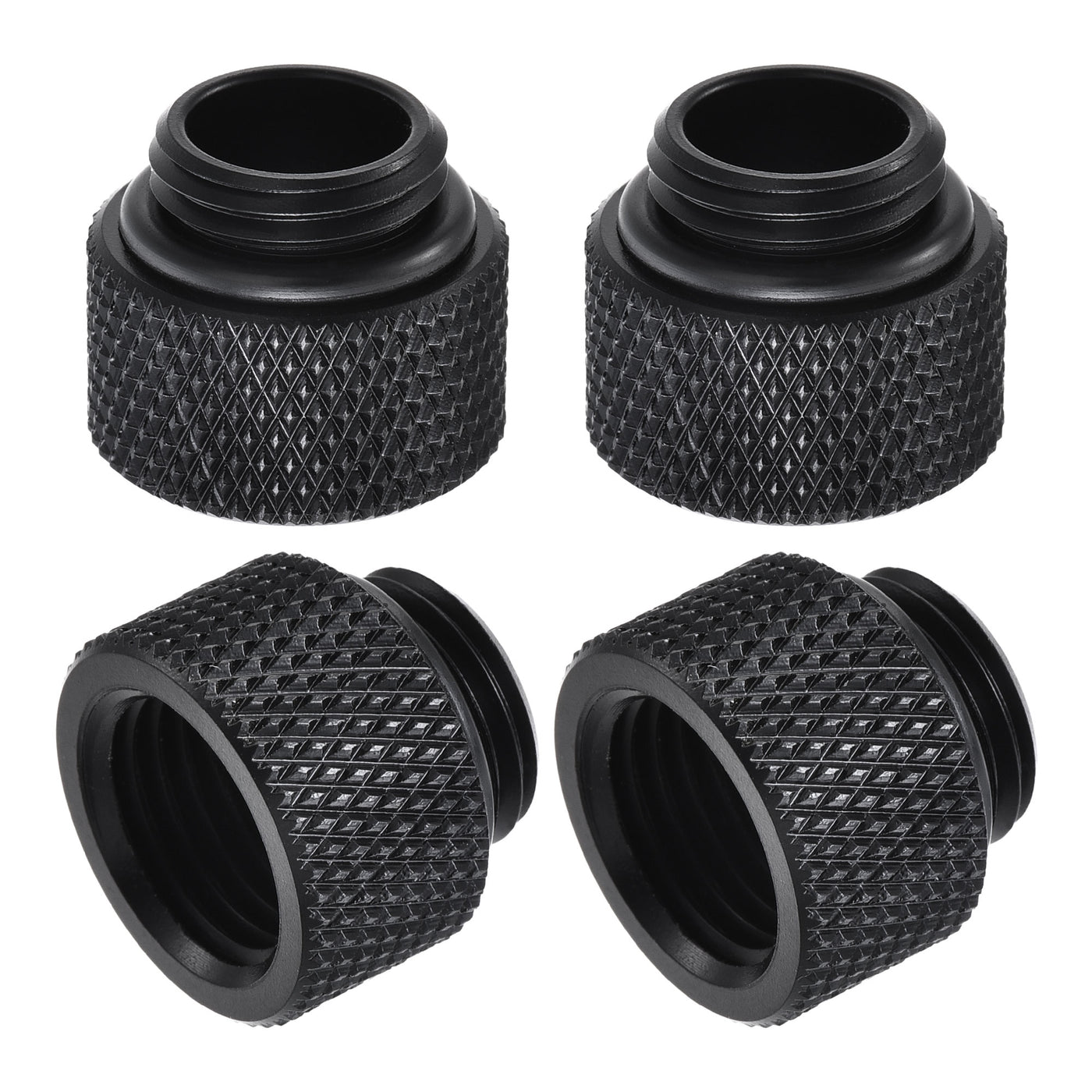 uxcell Uxcell Male to Female Extender Fitting G1/4 x 10mm for Water Cooling System Black 4pcs