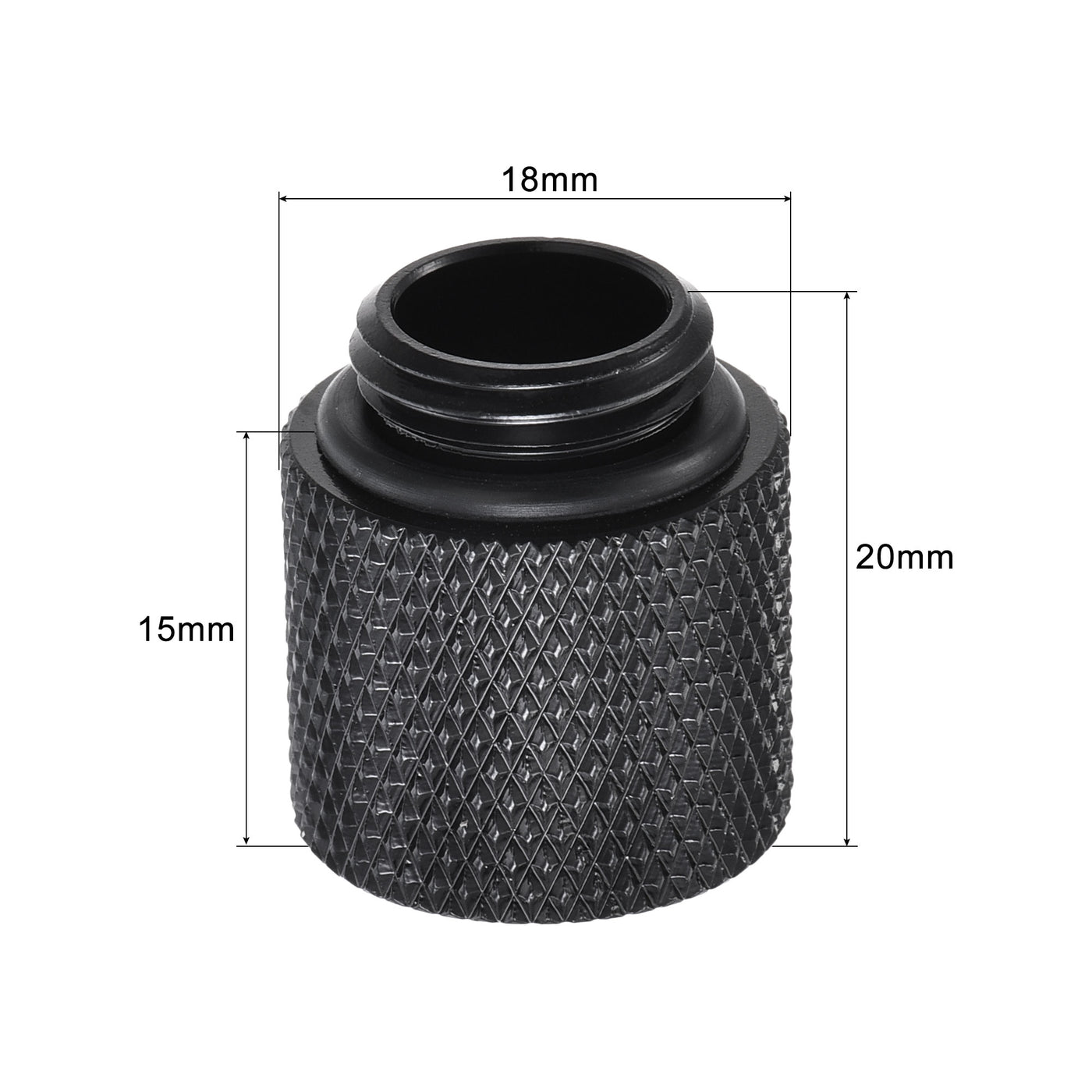 uxcell Uxcell Male to Female Extender Fitting G1/4 x 15mm for Water Cooling System Black 4pcs