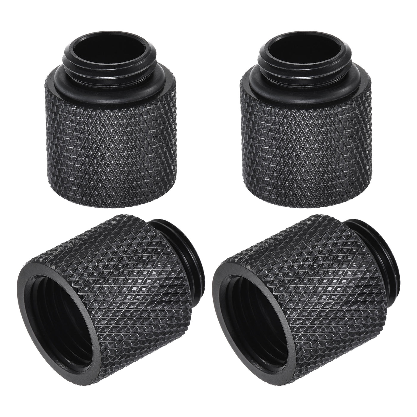 uxcell Uxcell Male to Female Extender Fitting G1/4 x 15mm for Water Cooling System Black 4pcs
