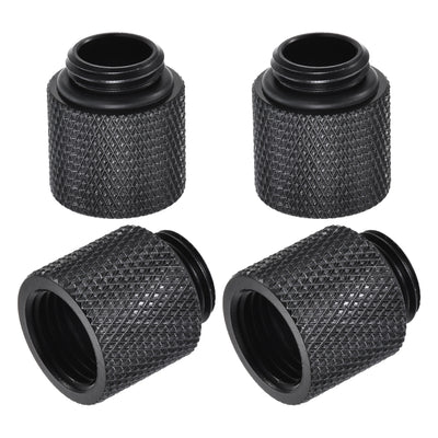 Harfington Uxcell Male to Female Extender Fitting G1/4 x 15mm for Water Cooling System Black 4pcs