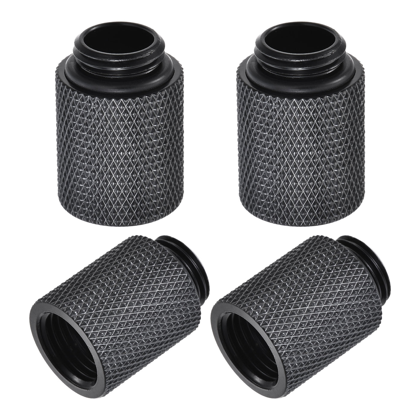 uxcell Uxcell Male to Female Extender Fitting G1/4 x 20mm for Water Cooling System Black 4pcs