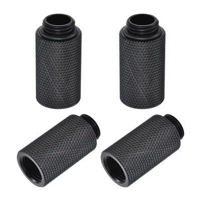 Harfington Uxcell Male to Female Extender Fitting G1/4 x 30mm for Water Cooling System Black 4pcs