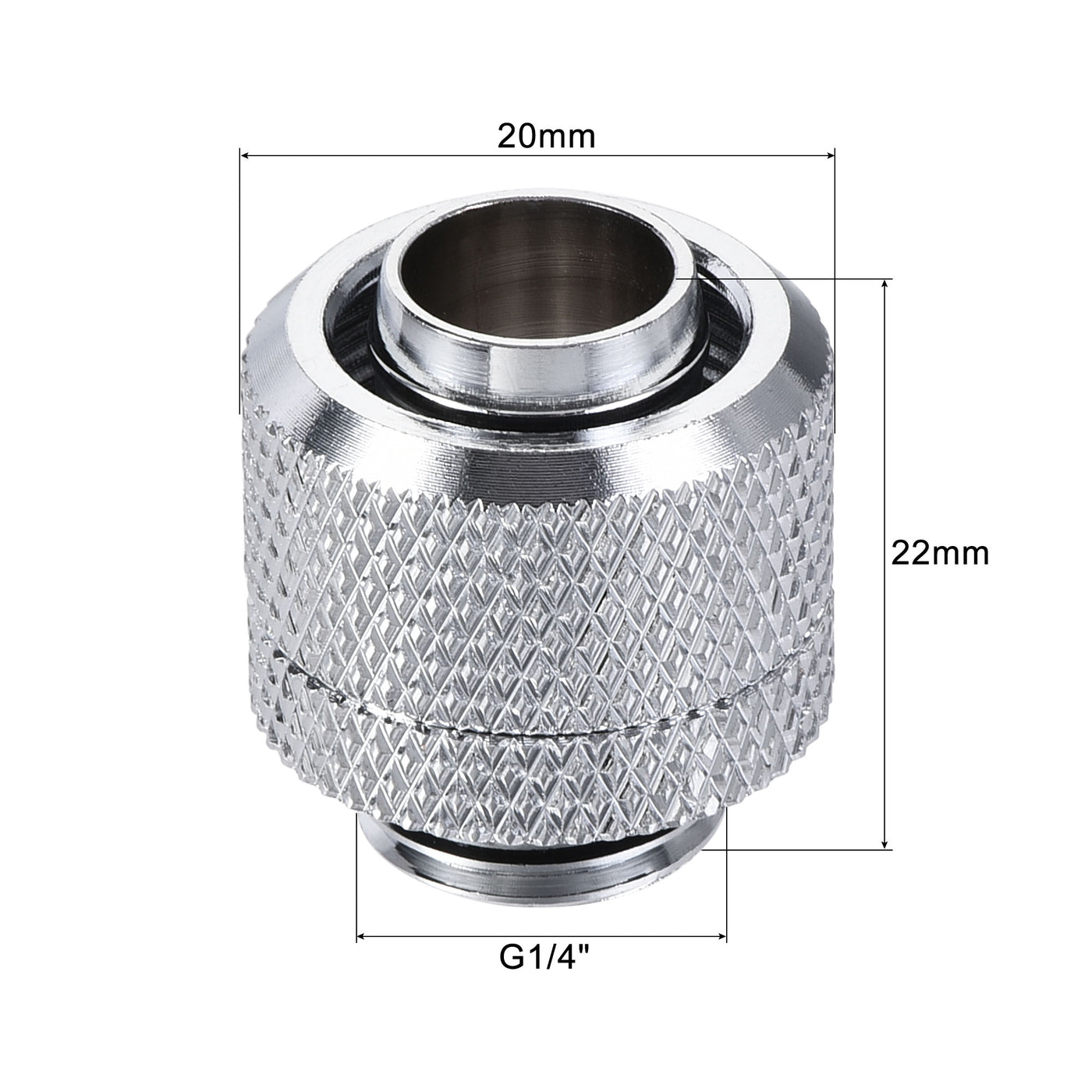 uxcell Uxcell Hose Fitting Quick Connector Set G1/4 for Water Cooling System Silver 2pcs