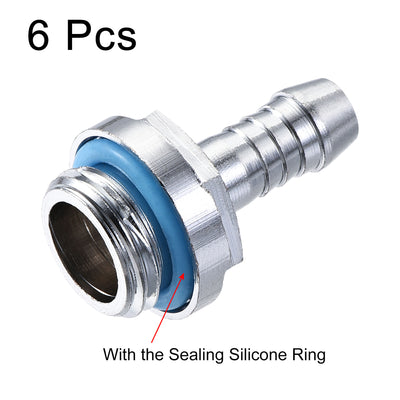 Harfington Uxcell Brass Hose Fitting G1/4 Thread with OD 7.2mm Nozzle for PC Water Cooling System 6pcs