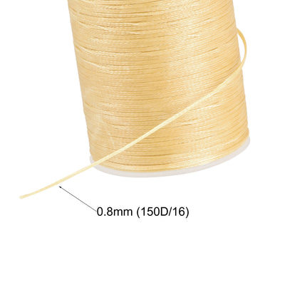 Harfington Uxcell Leather Sewing Thread 98 Yards 150D/0.8mm Polyester Waxed Cord, Pearl