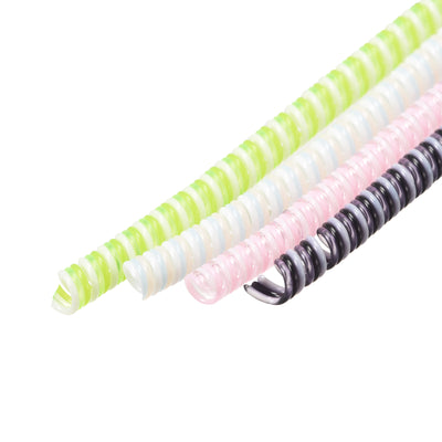 Harfington Uxcell Spiral Cable Protector for USB Cord Sleeve 4.6 Feet Each, Pink,White,Green,Black