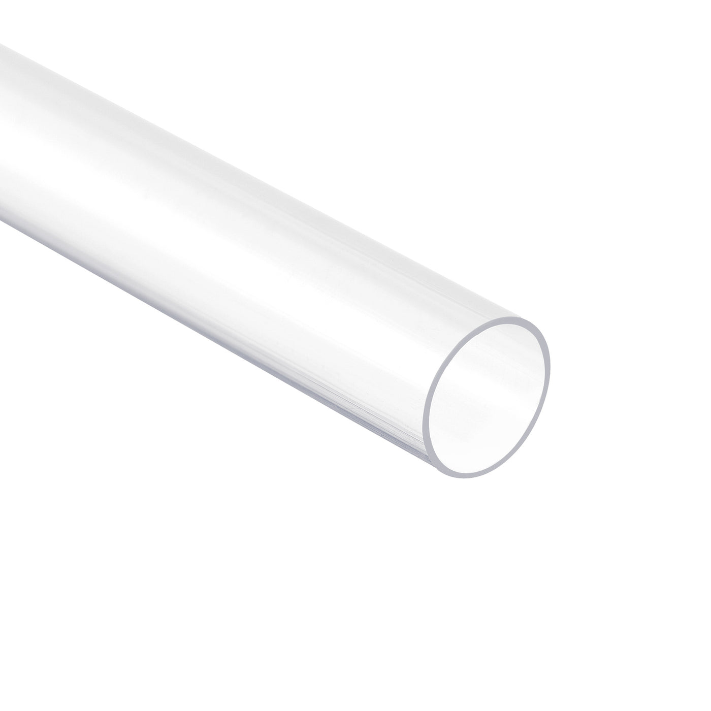 uxcell Uxcell 2pcs Polycarbonate Rigid Round Clear Tubing 15mm(0.6 Inch)IDx16mm(0.63 Inch)ODx225mm(8.8 Inch) Length Plastic Storage Transparent Tube with White Lids