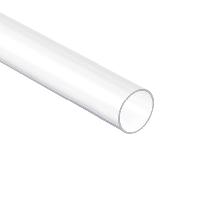 Harfington Uxcell Polycarbonate Rigid Round Clear Tubing 20mm(0.78 Inch)IDx21mm(0.82 Inch)ODx230mm(9 Inch) Length Plastic Storage Transparent Tube with Lids