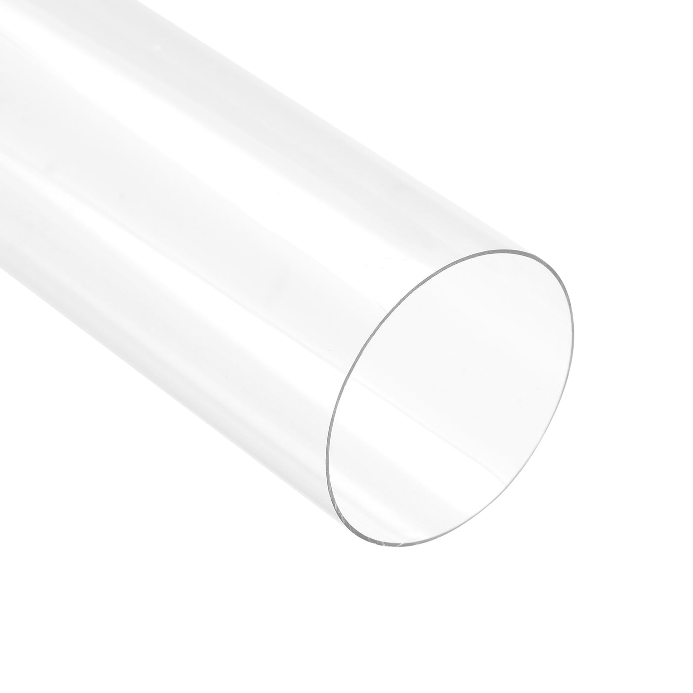 uxcell Uxcell 2pcs Polycarbonate Rigid Round Clear Tubing 41.6mm(1.63 Inch)IDx43mm(1.7 Inch)ODx250mm(9.84 Inch) Length Plastic Storage Transparent Tube with Lids