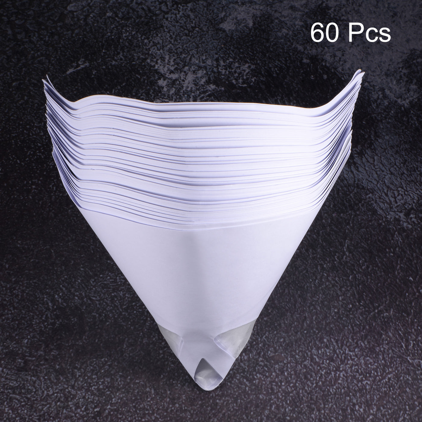 Uxcell Uxcell 60Pcs Paper Paint Strainer 180 Micron 180mmx130mm Cone Paint Screen Funnel Nylon Mesh for Screening Paint Gasoline Fuel