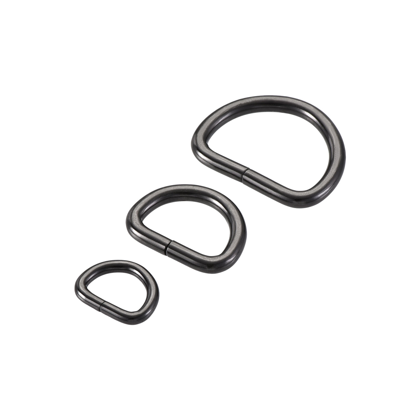 uxcell Uxcell Metal D Ring 13mm 20mm 25mm D-Rings Buckle Black 3 Size(Total 60pcs)
