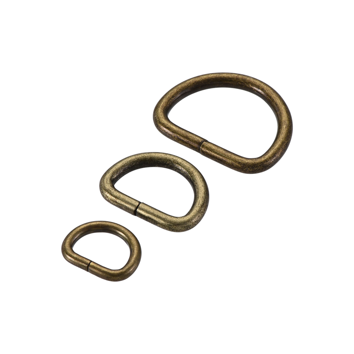 uxcell Uxcell Metal D Ring 13mm 20mm 27mm D-Rings Buckle Bronze Tone 3 Size(Total 60pcs)