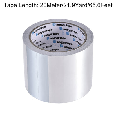 Harfington Uxcell Aluminum Foil Tape, 80mmx20m Self-adhesive Waterproof High Temperature Sealing Tapes for HVAC Duct Pipe Insulation