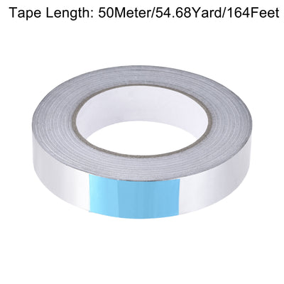 Harfington Uxcell Aluminum Foil Tape, 25mmx50m Self-adhesive Waterproof High Temperature Sealing Tapes for HVAC Duct Pipe Insulation