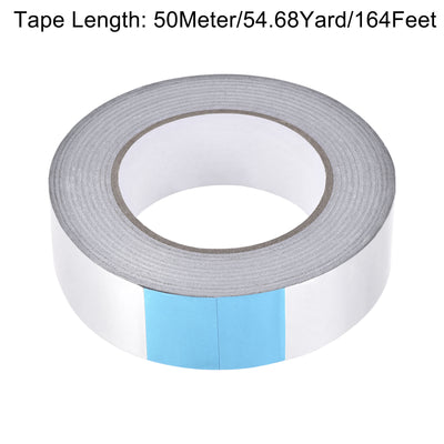 Harfington Uxcell Aluminum Foil Tape, 35mmx50m Self-adhesive Waterproof High Temperature Sealing Tapes for HVAC Duct Pipe Insulation