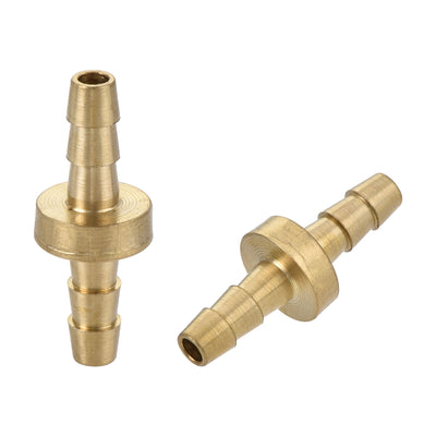 Harfington Uxcell Hose Barb Fitting, 1/8x1/8inch Brass Hollow Straight Quick Connector for Water Fuel Air Oil Gas, Pack of 2