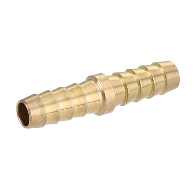 Harfington Uxcell Hose Barb Fitting, 3/8x3/8inch Brass Hollow Straight Quick Connector for Water Fuel Air Oil Gas