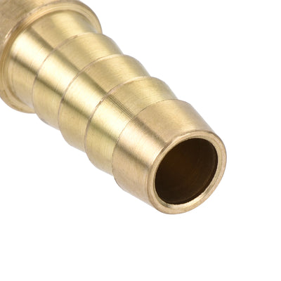 Harfington Uxcell Hose Barb Fitting, 3/8x3/8inch Brass Hollow Straight Quick Connector for Water Fuel Air Oil Gas, Pack of 2