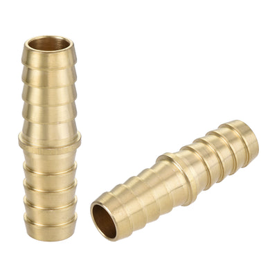 Harfington Uxcell Hose Barb Fitting, 1/2x1/2inch Brass Hollow Straight Quick Connector for Water Fuel Air Oil Gas, Pack of 2