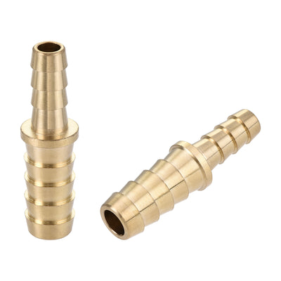 Harfington Uxcell Hose Barb Fitting, 3/8x1/4inch Brass Hollow Straight Quick Connector for Water Fuel Air Oil Gas, Pack of 2