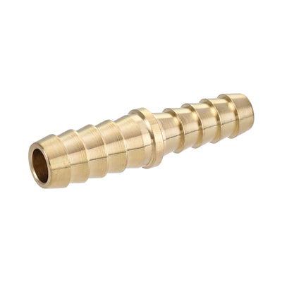 Harfington Uxcell Hose Barb Fitting, 5/16x3/8inch Brass Hollow Straight Quick Connector for Water Fuel Air Oil Gas
