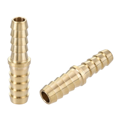 Harfington Uxcell Hose Barb Fitting, 5/16x3/8inch Brass Hollow Straight Quick Connector for Water Fuel Air Oil Gas, Pack of 2