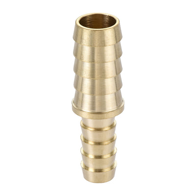 Harfington Uxcell Hose Barb Fitting, 1/2x3/8inch Brass Hollow Straight Quick Connector for Water Fuel Air Oil Gas, Pack of 2