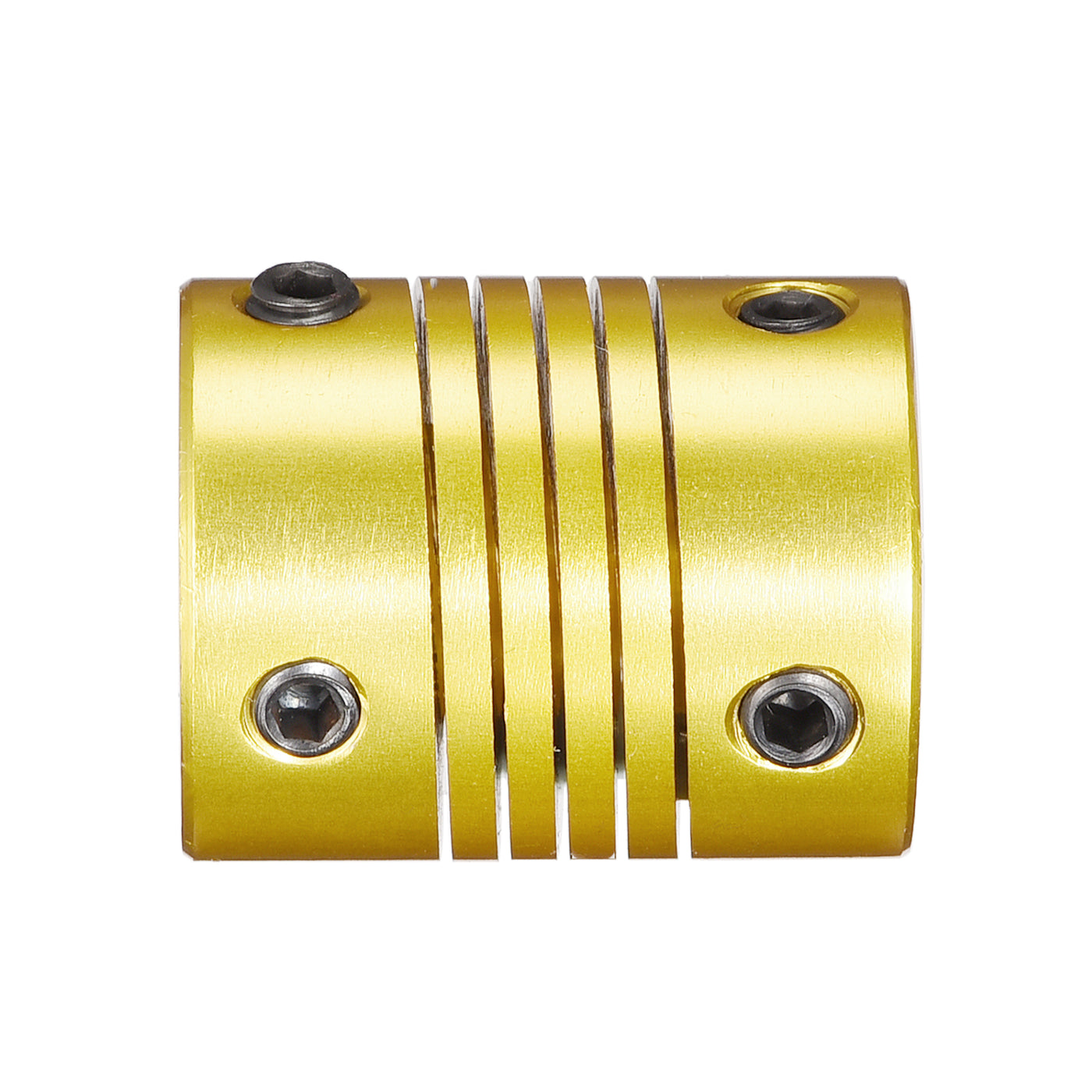 uxcell Uxcell 5 Pcs 10mm to 10mm Aluminum Alloy Shaft Coupling Flexible L25xD20 Golden Tone