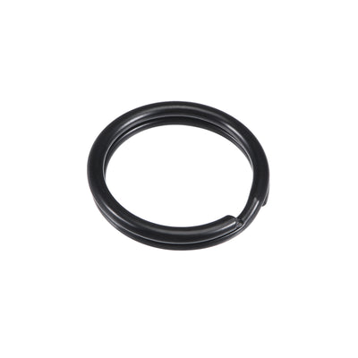 Harfington Uxcell Split Key Ring 30mm Open Jump Connector for Lanyard Zipper Handbag, Electrophoretic Paint Iron, Pack of 10