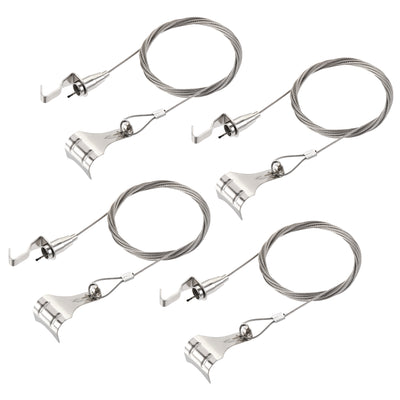 Harfington Uxcell Picture Hanging Wire Kit, 4Set 2.5M Hanging Wire with Large S-Hook for Home Picture Art Gallery Picture Display Kit, Load 66 lbs