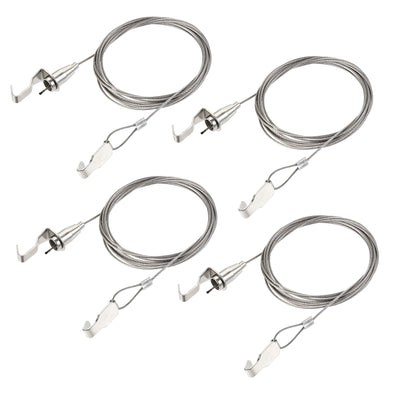 Harfington Uxcell Picture Hanging Wire Kit, 4Set 2.5M Hanging Wire with Small S-Hook for Home Picture Art Gallery Picture Display Kit, Load 66 lbs