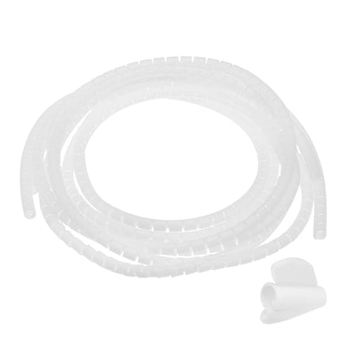 Harfington Uxcell 9mm Split Cable Wire Wrap for Cord Management White 2 Meters with Zipper 2 pcs