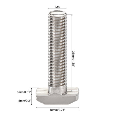 Harfington T-Slot Drop-in Stud Sliding Bolt Screw Carbon Steel for Aluminum Profile