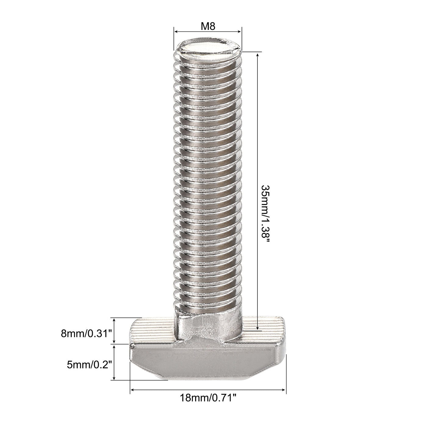 Harfington T-Slot, Drop-in Stud Sliding Bolt Screw Carbon Steel, for Aluminum Profile